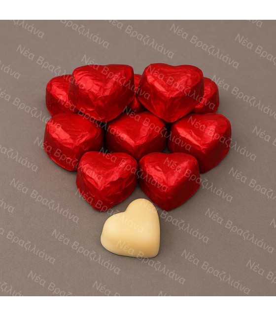 Σοκολατάκια Καρδούλες με Άσπρη Σοκολάτα.