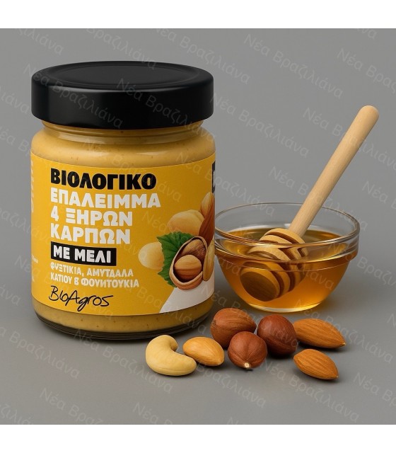 Επάλειμμα 4 ξηρών Καρπών με μέλι ΒΙΟ