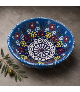 Χειροποίητο Ανάγλυφο Κεραμικό Μπολ Floral