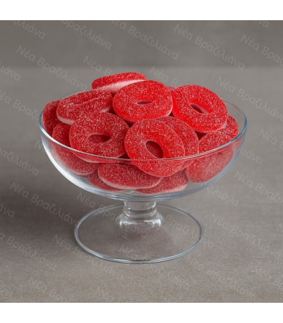 Καραμέλες Ζελεδάκια Δακτυλίδια Φράουλα.