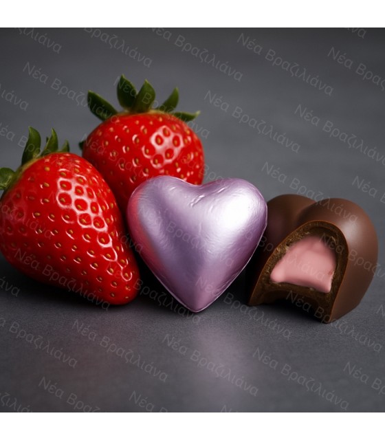 Κέρασμα Σοκολάτας Καρδιά Φράουλα